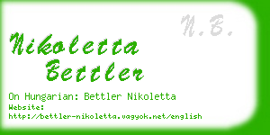 nikoletta bettler business card